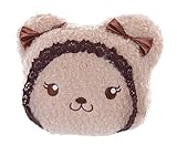  LB-7014-2 Braun Teddy Bär niedlich Gesicht bestickt Schleifen Frottee Plüsch Tasche Kawaii