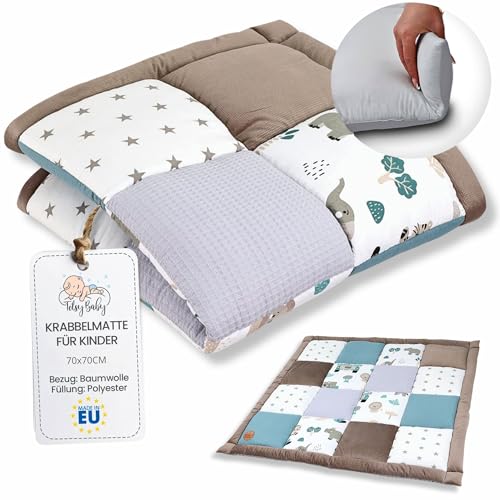 Totsy Baby Alfombra Bebe Acolchada Plegable - Patchwork tapete Infantil habitacion para niños y niñas Manta de Juego para Bebes o colchoneta Suelo Infantiles Oeko-Tex África Patchwork