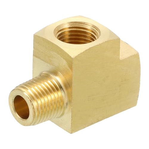 sourcing map Brass Tee Pipe Fitting, 1/8 NPT 3 Way T-Connector Fitting Coupler Adapter for Gas Transport Connect Pipelines, 1 Pcs