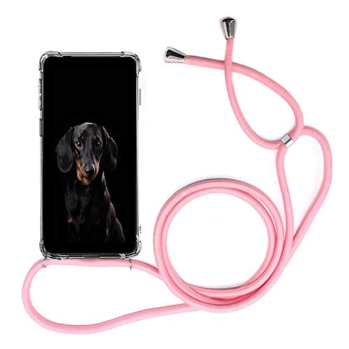 Mediatech - Cadena para teléfono móvil Compatible con iPhone 5 / 5S / SE  Cadena para teléfono móvil con Cinta para Colgar en el Cuello (Contorno Transparente)