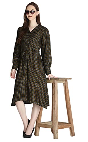 Image of Leriya Fashion Kurtis for Women || Soft Rayon Printed Knee Length Kurti for Girls || Long Sleeves || V Neck || Fancy Kurti for Outing || Evening || Date Wear for Women