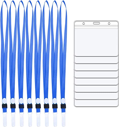 名札 ネームホルダー 20枚セット IDカードホルダー ネックストラップ 吊り下げ イベント スタッフ パス 名刺 社員証 ケース 入れ 首掛け 横型タイプ 透明 展示会 防水保護