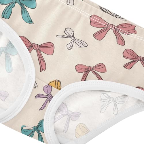 Wusikd Colorful Bows (3) Girls' Underwear Cotton Girls Briefs Soft Toddler Underwear 2T4