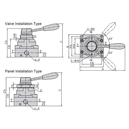 Vanne de commande pneumatique manuelle à levier pour automatisation industrielle