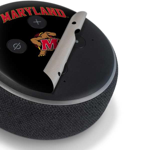 Skinit Decal Audio Skin Compatible with Amazon Echo Dot 3 - Officially Licensed University of Maryland Collegiate Text Design