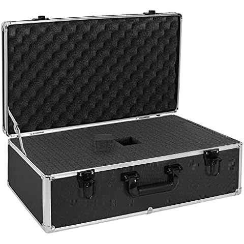 ITHWIU 22 Inch Hard Carrying Case Ideal for Wireless Mic System Storage & Camera Gear Transportation, Aluminum Alloy Sturdy Build, Customizable Pre-Diced Foam, Black Cover