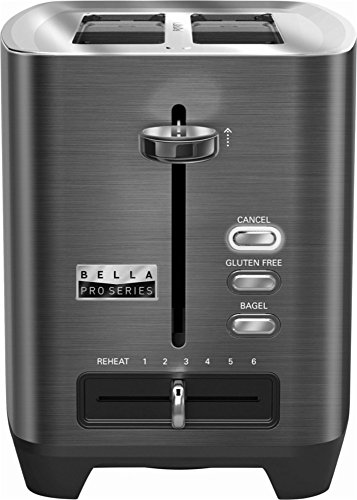 Bella Pro Series 90062 2-Slice Toaster 11.8" (kt-3431) Stainless Steel/Black - New