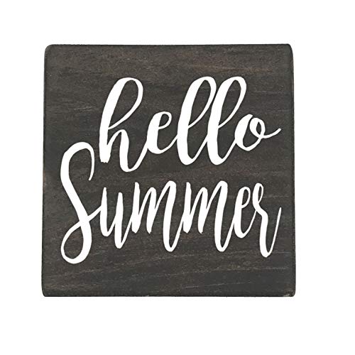 Hello Summer Small Rustic Wooden Sign 5