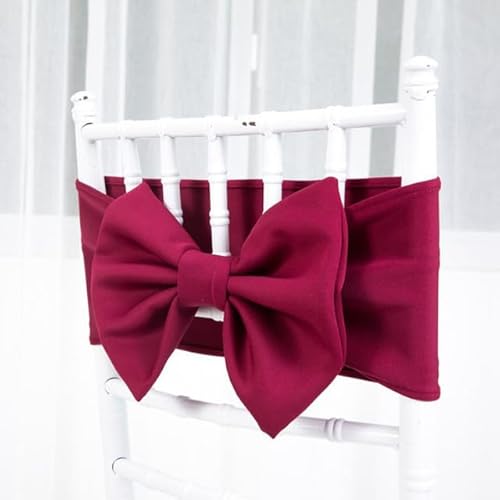 ZQMALL 50 Uds. Fajas para Silla de Licra con Lazo Grande, Banda elástica para Silla, Lazos, Suministro para Banquete de Boda