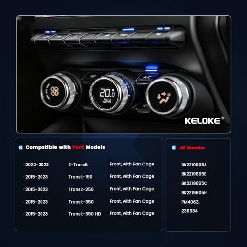 Image of KELOKE Front HVAC Heater Blower Motor Fan Compatible with 2015-2023 Ford Transit-150, Transit-250, Transit-350, Transit-350 HD, 2022-2023 E-Transit, with Fan Cage, Replace# BK2Z19805A PM4063
