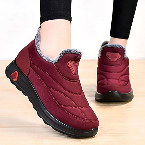 Bottes de neige femme en peluche chaudes et baskets d'hiver légères