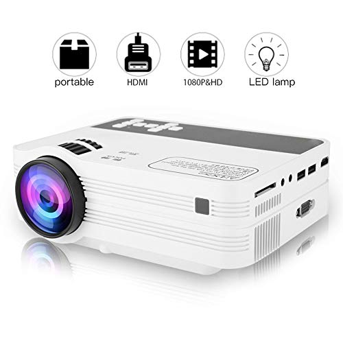 Bewinner 1920x1080 Full HD LED Proyector para Android 6.0 WiFi Bluetooth TV Video Beamer Soporte 2.4G WiFi Bluetooth 4.0 Soporte MPEG4,RMVB,H264MP2, MP3,Wav,AAC Mejor Regalo (EU pulg)