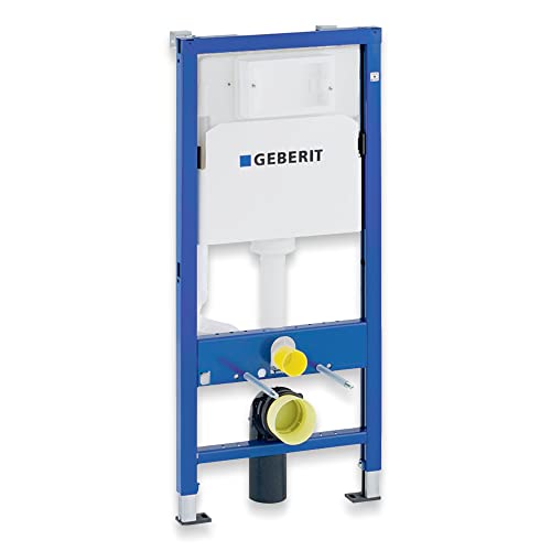 BADLAND WC Set – Geberit Duofix Basic UP100 Vorwandelement + Wand-WC Desna in Weiß + Betätigungsplatte Delta50 Schwarz + Slim WC-Sitz mit Soft-Close + Schallschutzmatte – Bild 4