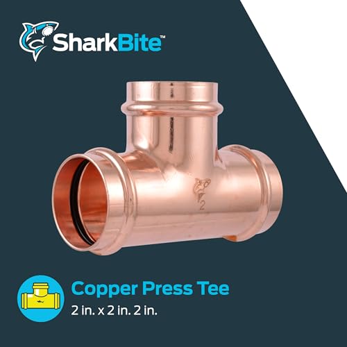 Image of SharkBite 2 x 2 x 2 Inch Copper Press Tee, Plumbing Fitting, UPR0854