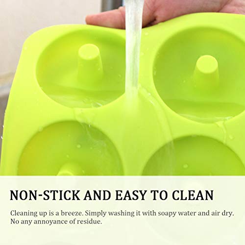 Silicone Donuts Baking Pan Set of 3, Non-stick Round and Flower Donut Molds, Durable Kitchen Accessories for Cake Biscuit Bagels Muffins (6 Cavity) - Thumbnail 5