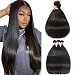 Beauty Forevr Hair Brazilian Virgin Straight Hair Weave 3 Bundles 100% Unprocessed Human Hair Extensions Natural Color Can Be Dyed and Bleached (18 20 22)