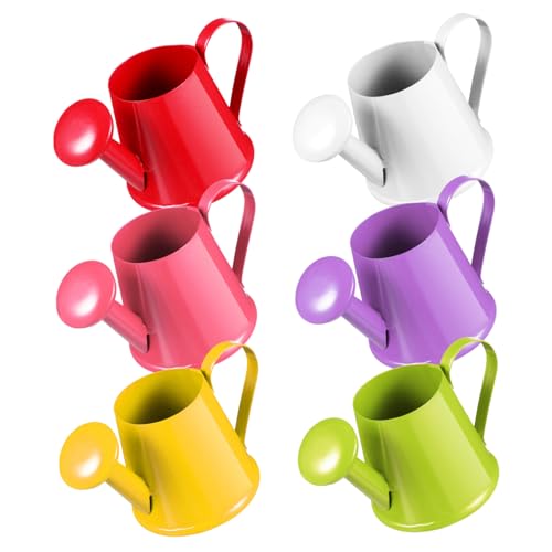 LIOOBO Miniatur Gießkanne 6 Stück Für Gartenarbeit Ergonomisches Design Kleines Pflanzzubehör Niedliche Deko Für Miniaturhäuser Buntes Wasserspielzeug Für Kinder