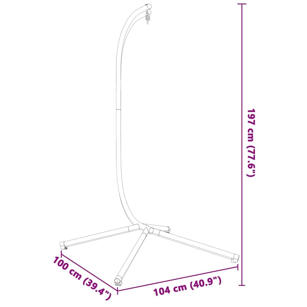 vidaXL Silla Colgante Tipo Huevo sin Cesta, Acero Antracita
