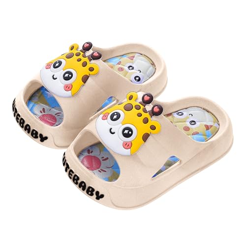 Zapatillas de tractor infantil para niños, sandalias de verano flexibles y cómodas, zapatos de caminar ligeros y transpirables para niños y niñas de 3 a 14 años, zapatillas de 1 año, caqui, 24 EU