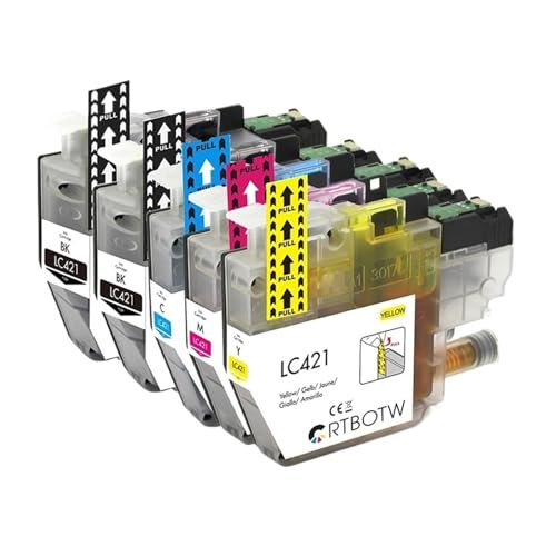 Cartouche LC421XL Brother compatible pour imprimante DCP-J1050DW MFC-J1010DW pack de 5