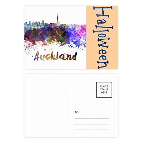 Cartes postales Nouvelle-Zélande aquarelle Halloween originale x20