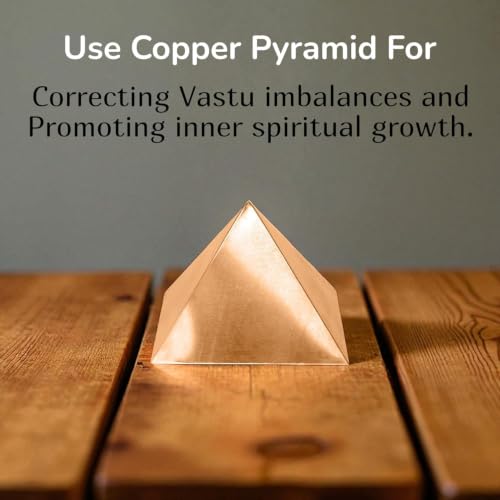 Image of Pure Copper Hollow Pyramid, 2-Inch, for Home and Office, Vastu Energy Booster, Universal with Wireless Pyramid