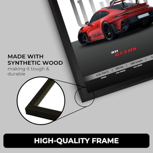 Image of Funk You Store Porche 911 GT3 RS Poster | Framed Porche A4 Sized (31 x 23 cm) | Supercar Posters for Wall, Gift for Boys, 911 Car Frames | Car Poster for Wall, Bedroom, Hostel, Study Room (F 006)
