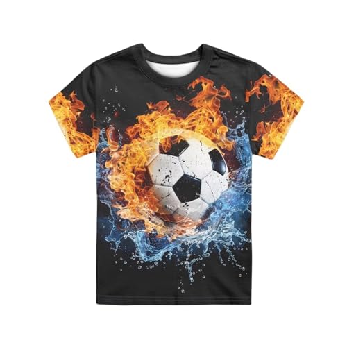 Image of JEOCODY Boys Girls Graphic Tees Funny 3D Printed Short Sleeve T-Shirts 3-16T