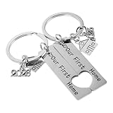 Cadeau idéal pour les nouveaux propriétaires : partagez la de l’emménagement avec ce porte-clés « notre première maison », un cadeau parfait pour une pendaison de crémaillère ou pour un couple souhaitant célébrer ce moment important. pendentif porte-clés, porte-clés « notre nouvelle maison »