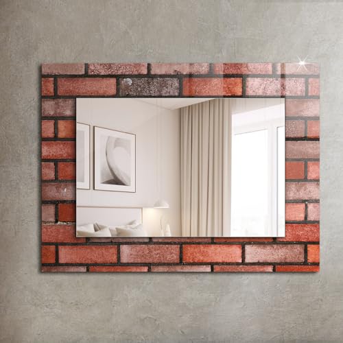 Miroir imprimé design moderne minimaliste 80x60 cm décoration murale