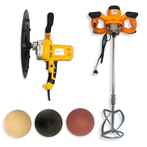 Misturador de Tinta Elétrico 1200w Menegotti para Pintura Efeitos + Desempenadeira Elétrica 220v Para Pintores Pedreiros Construção Profissional Kit - 220v