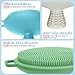 GEENOA Silicone Back & Face Scrubber Set, 15.35’’ Soft Back Scrubber for Shower with Dual-Side Brush Head, Gentle Silicone Facial Scrubber Face Brush for Deep Lathering & Cleansing(Green-2PCS)