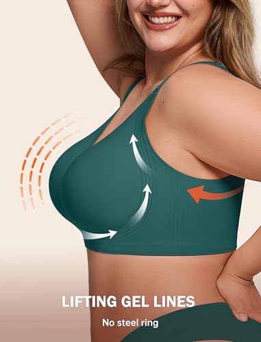 Image of LetsJoli Bras for Women Supportive Wireless Push Up Bra Full Coverage No Underwire Seamless Plus Size for Older Women