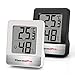 Produktbild ThermoPro TP49 digitales Mini Thermo-Hygrometer 2er Set Innen Thermometer Hygrometer Temperatur und Luftfeuchtigkeitmessgerät mit Raumklima-Indikator für Raumklimakontrolle, Schwarz+Weiß
