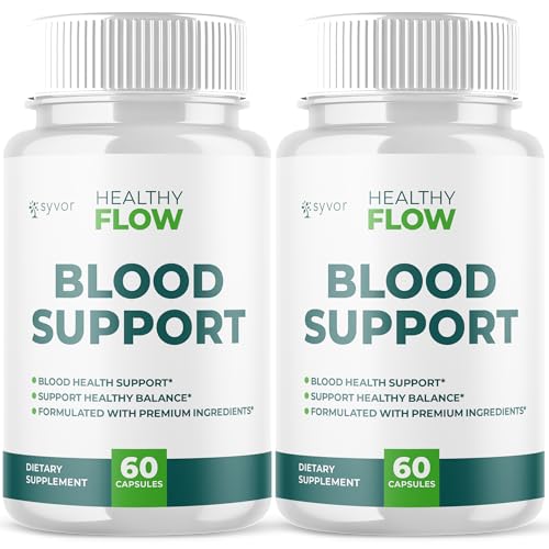 (2 Pack) Healthy Flow Blood Health Support Capsules, Official Healthy Flow Blood Pills with All Natural Ingredients, Advanced Formula Supplement with Premium Vitamins for Men & Women (120 Capsules)