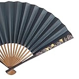 箔一 柿渋脇漆 扇子 千鳥 紺茶 26×1.7cm A115-04002