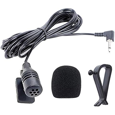 NewTH 3.5mm Microphone, HD Voice Assembly Mic for Car Vehicle Head Unit Bluetooth Enabled Stereo Radio DVD GPS, Plug and Play Cover