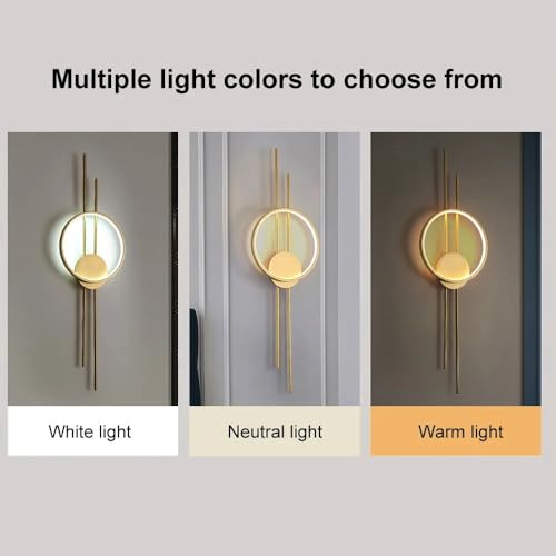 Image of Groeien 12W | 3 Color Modern LED Long Linear Ring Wall Sconce Gold Wall Light for Bedroom Living Room Corridor Lighting Fixtures Wall Mount (Linear Ring, 1, Count)