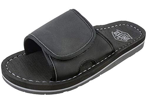 UNITED SUPPLY CO. Men's Sandal, Adjustable Strap with Premium Classic Comfort and Arch Support,Black,Size Large/10-11