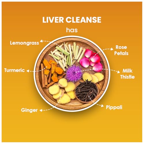 Image of BLUE TEA - Liver Cleanse Tea - 60 Tea Bags - Plant Based | Helps with Fatty Liver Detox | Improves Liver Health | Milk Thistle, Manjistha, Haritaki, Pippali | Caffeine Free - Herbal Tea | Ziplock Pack