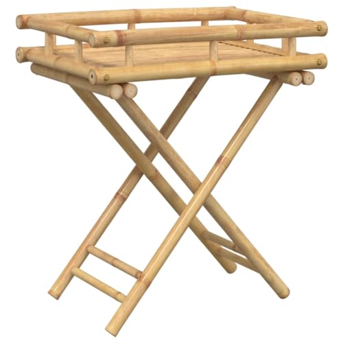 vidaXL Mesa Bandeja Plegable bambú 60x40x68 cm