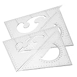 VILLCASE 4pcs Triangle Ruler Set Drawing Measurement Tools for Students Architects and Designers Convenient and Lightweight Geometry Kit for Accurate Measurements