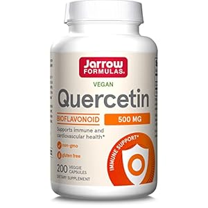 Jarrow Formulas Quercetin 500 mg – Bioflavonoid – Dietary Supplement – 200 Servings (Veggie Caps) – Supports Healthy Cellular Function, Cardiovascular Health, Immune Health & Response