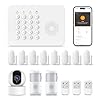PGST Home Security System,DIY Wireless Home Alarm System for Home Security with Door Motion Sensors,Smart Keypad,Remote,No Subscription Fee (8 Contact Sensor + 2 Motion Sensor + 1 PTZ Camera)