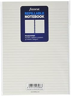 Filofax A5 Ruled Notes for Refillable Notebook - White, 152008