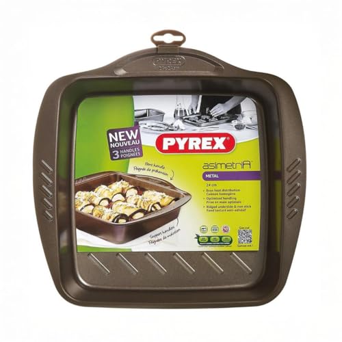 Pyrex - Asimetria - Plat à Four Carré en Métal Anti-Adhésif Ø 24 cm