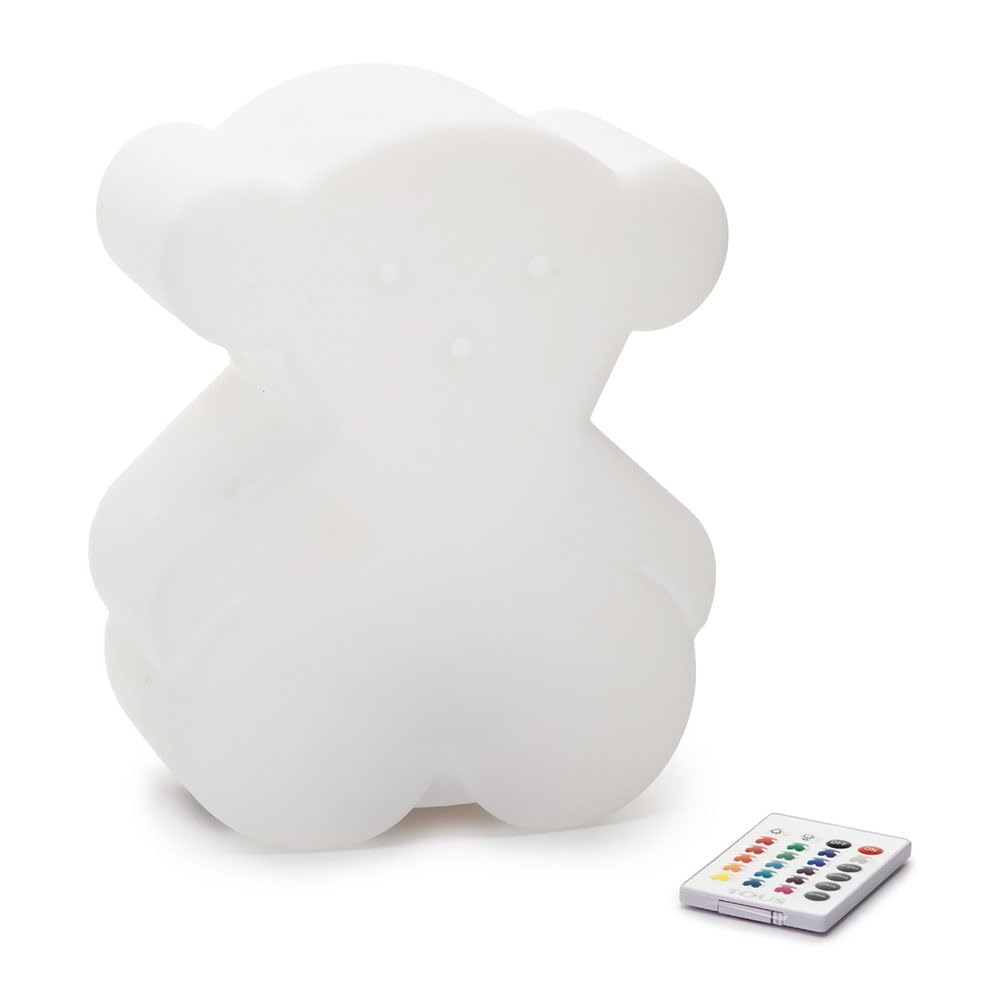 Tous Baby Lámpara de Noche en Forma de Oso, 3 watts, Blanco Semitransparente, 19.6 x 24.5 x 11 cm