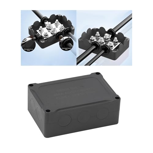 Bornier distribution électrique bateau 500A noir barre de bus marine 6 plots