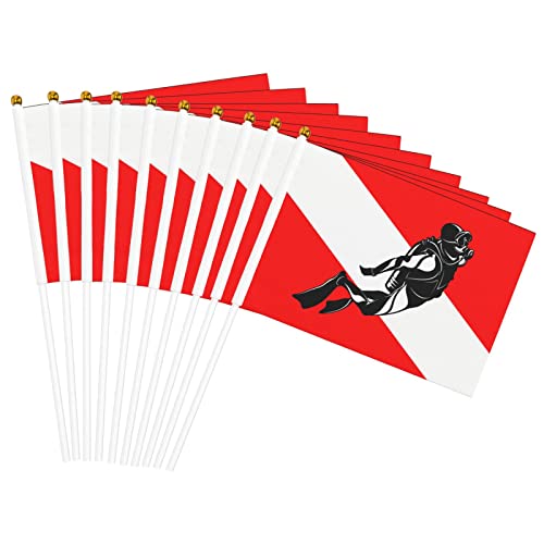 Diving Flag Scuba Divers Double Flags Fluttering In Their Hands, Shining With Blood Youth, Exploring Cultural Connotation