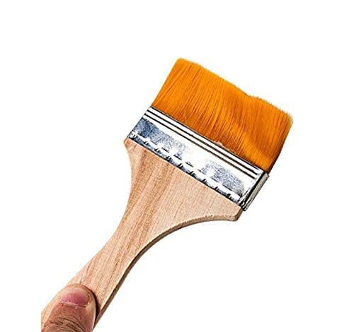 Image of Kreative Kraft 4-Piece Flat Utility Paint Brush Set - Wooden Handle Brushes for Acrylic & Oil Painting